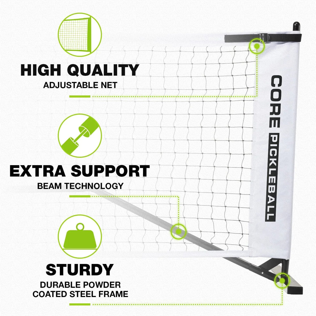 Regulation Size Portable Pickleball Net System